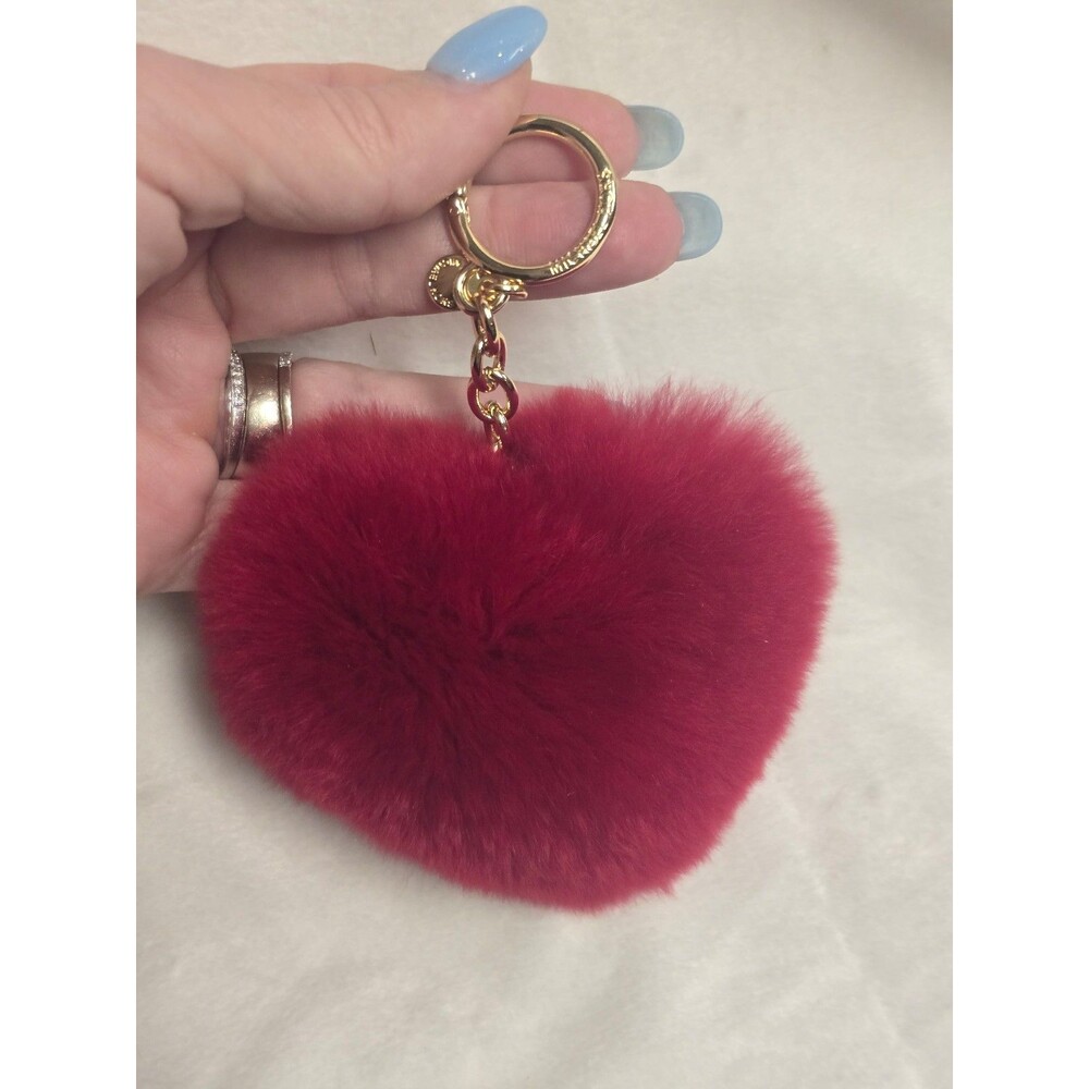 Michael Kors heart-shaped keychain and bag charm featuring plush key29